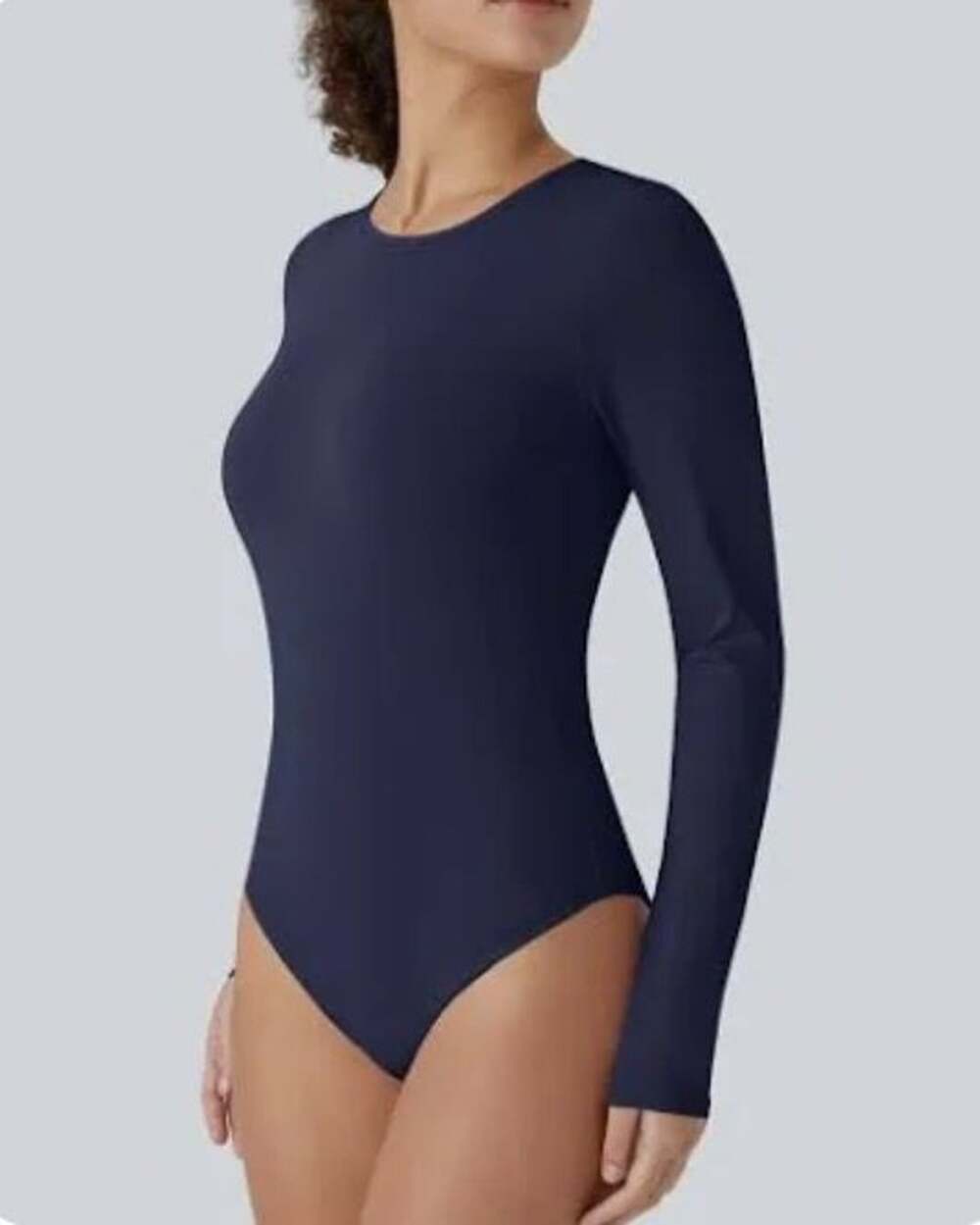 Halara Long Sleeve Bodysuit Size S Blue Solid Shapewear